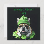 French Bulldog St. Patrick's Day Kleeblatt Glück Kaart (Voorkant)