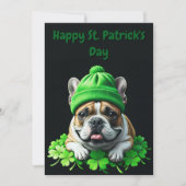 French Bulldog St. Patrick's Day Kleeblatt Glück Save The Date (Voorkant)