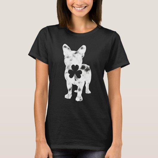 French Bulldog St Patricks Day Men Women Shamrock  T-shirt (Voorkant)