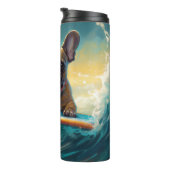 French Bulldog strand surfen schilderij  Thermosbeker (Geroteerd rechts)