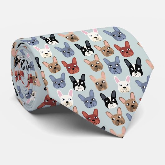 French Bulldog Stropdas (Opgerold)