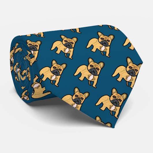 French Bulldog Stropdas (Opgerold)