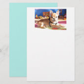 French Bulldog süßer Welpe Briefpapier (Voorkant / Achterkant)
