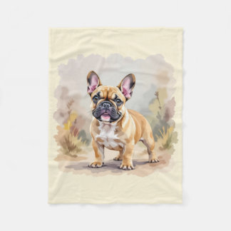 French Bulldog Tan Fawn-Colored Cute Frenchie Dog Fleece Deken