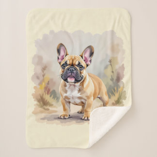 French Bulldog Tan Fawn-Colored Cute Frenchie Dog Sherpa Deken