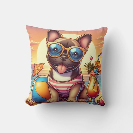French Bulldog Throw Pillow Kussen (Voorkant)