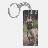 French Bulldog Throw Pillow Sleutelhanger (Voorkant Links)