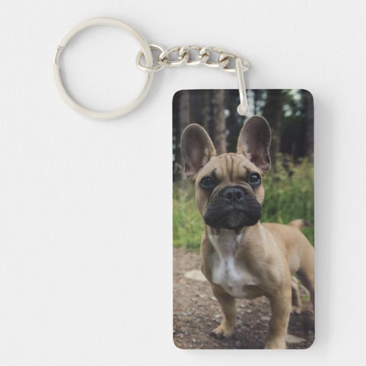 French Bulldog Throw Pillow Sleutelhanger (Voorkant)