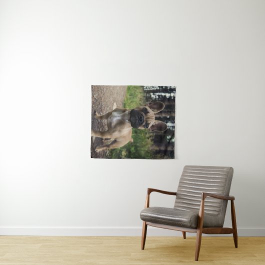 French Bulldog Throw Pillow Wandkleed (In Situ (horizontaal))