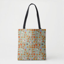 French Bulldog Tote Bag Halloween Bloem Kawaii