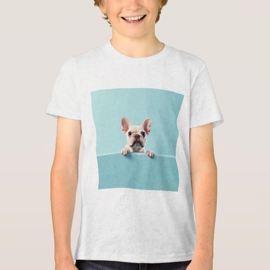 French Bulldog Tri-Blend Shirt (Voorkant)