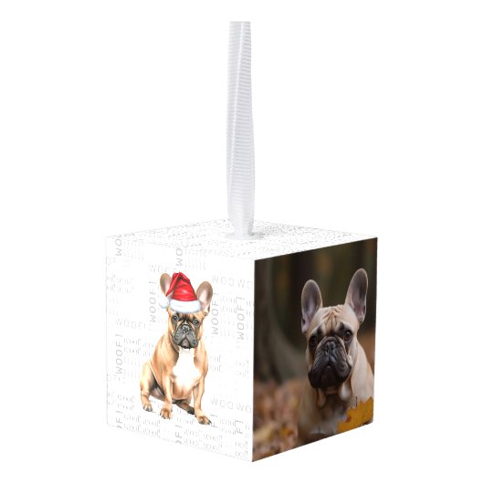 French Bulldog Two Photo Christmas Holiday Decoratie (Achter hoekig)