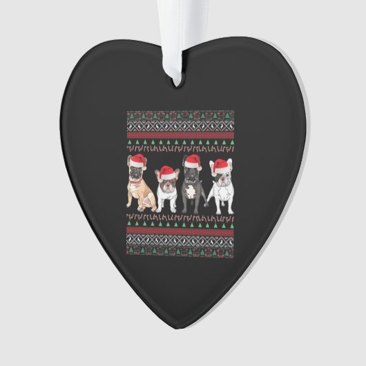 French Bulldog Ugly Christmas Sweater Essential T- Ornament (voorkant)