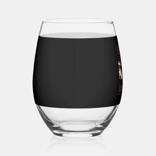 French Bulldog Ugly Christmas Sweater Essential T- Wijnglas Zonder Voet (Rechts)