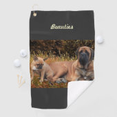 French Bulldog und Mastiff Freunde Golfhanddoek (Insitu)