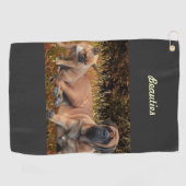French Bulldog und Mastiff Freunde Golfhanddoek (Horizontaal)