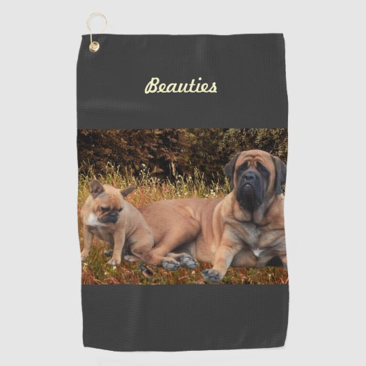 French Bulldog und Mastiff Freunde Golfhanddoek (Voorkant)