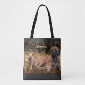 French Bulldog und Mastiff Freunde Tote Bag (Voorkant)