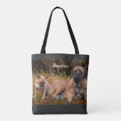 French Bulldog und Mastiff Freunde Tote Bag (Achterkant)