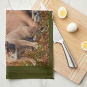 French Bulldog und Mastiff Freundschaft Theedoek (Quarter Fold)