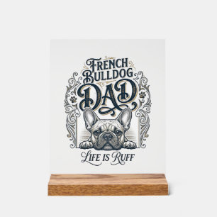 French Bulldog Vader Leven Is Ruff Vintage T-shirt Acryl Bord