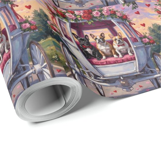 French Bulldog Valentine's Day  Cadeaupapier (Rol Hoek)