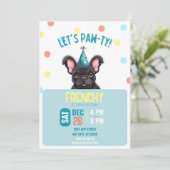 French Bulldog Verjaardag uitnodiging (Staand voorkant)