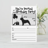 French Bulldog Verjaardag uitnodiging (Staand voorkant)