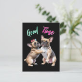 French Bulldog verliebt Valentinstag Briefkaart (Staand voorkant)