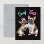 French Bulldog verliebt Valentinstag Briefkaart (Voorkant / Achterkant)