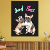 French Bulldog  verliebt Valentinstag  Canvas Afdruk (Insitu (Woonkamer))
