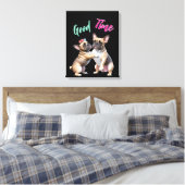French Bulldog verliebt Valentinstag Canvas Afdruk (Insitu (Slaapkamer))