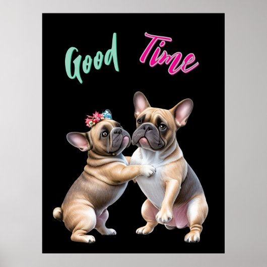 French Bulldog  verliebt Valentinstag  Poster (Voorkant)