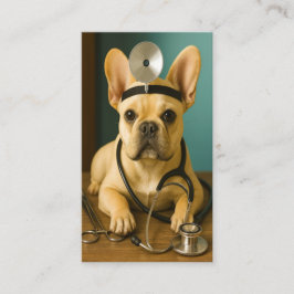 French Bulldog Vet Doctor Cute Puppy Business Card Visitekaartje