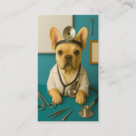 French Bulldog Vet Doctor Puppy Dog Business Card Visitekaartje
