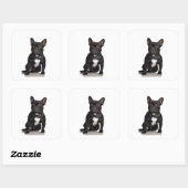 French Bulldog Vierkante Sticker (Vel)
