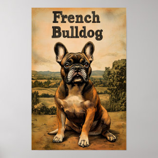 French Bulldog Vintage Art Poster