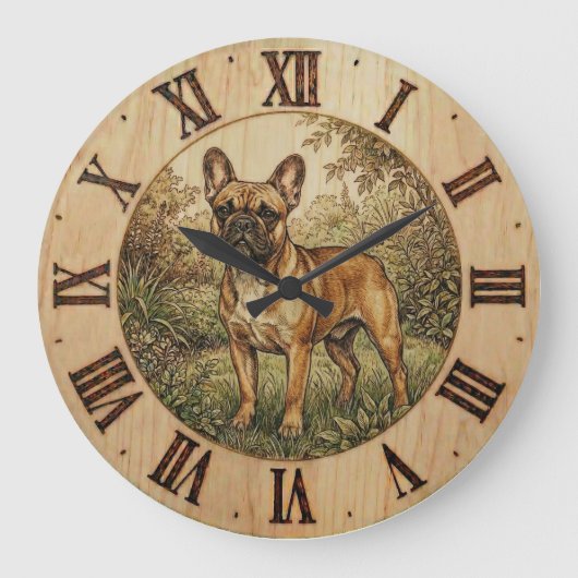 French Bulldog Wall Clock - Urban Pet Decor Grote Klok (Voorkant)