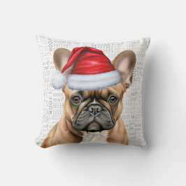 French Bulldog Watercolor Christmas Kussen