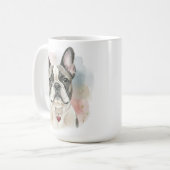 French Bulldog Watercolor Mug – Soft Valentine  Koffiemok (Voorkant links)