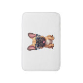 French Bulldog Wearing Glasses Badmat (Voorkant Verticaal)
