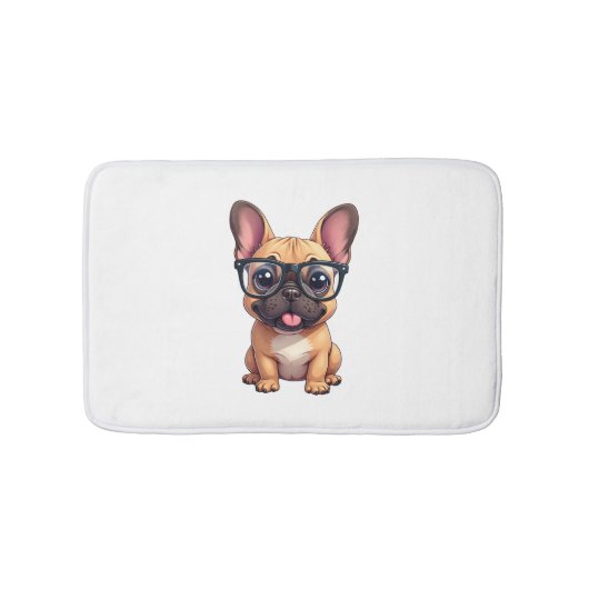 French Bulldog Wearing Glasses Badmat (Voorkant)