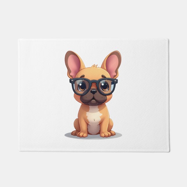 French Bulldog Wearing Glasses Copy Deurmat (Voorkant)