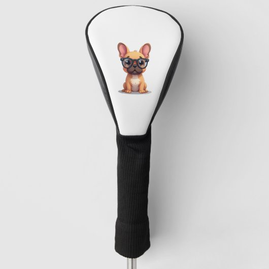 French Bulldog Wearing Glasses Copy Golfheadcover (Voorkant)