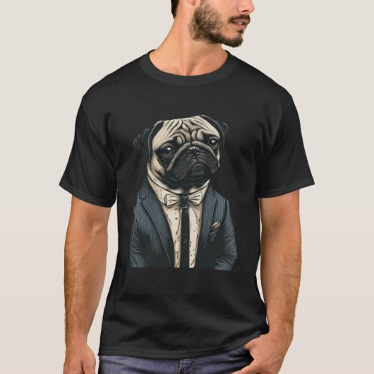French Bulldog Wearing Suit Frenchie Frenchy Boule T-shirt (Voorkant)