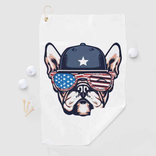 French Bulldog Weekend Party 4 juli Golfhanddoek (Insitu)