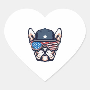 French Bulldog Weekend Party 4 juli Hart Sticker