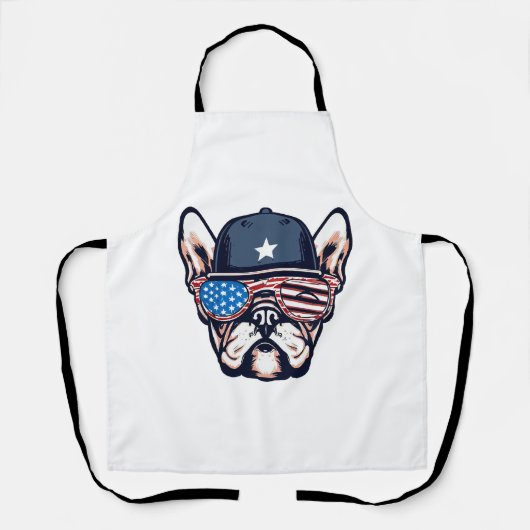 French Bulldog Weekend Party 4 juli Schort (Voorkant)