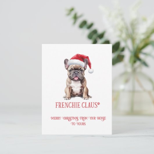 French Bulldog Whimsical Christmas | Feestdagenkaart (Staand voorkant)