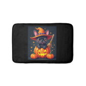 French Bulldog Witch Pumpkin Halloween Mens Womens Badmat (Voorkant)